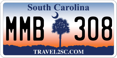 SC license plate MMB308