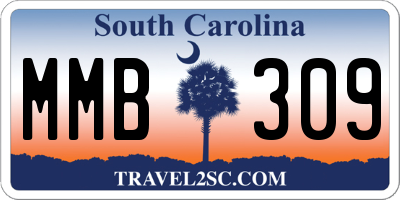 SC license plate MMB309