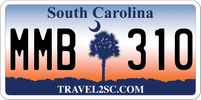 SC license plate MMB310