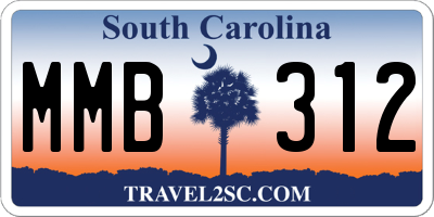 SC license plate MMB312