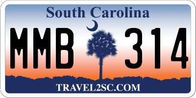 SC license plate MMB314