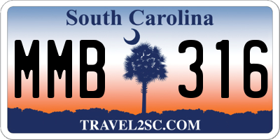 SC license plate MMB316