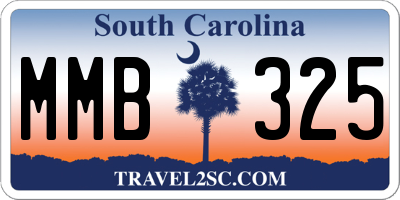 SC license plate MMB325
