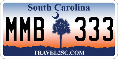 SC license plate MMB333