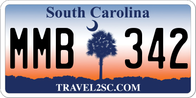 SC license plate MMB342