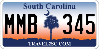 SC license plate MMB345