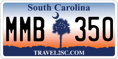 SC license plate MMB350