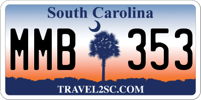 SC license plate MMB353