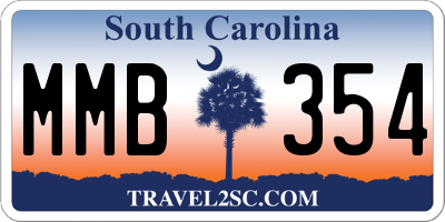 SC license plate MMB354