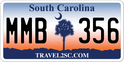 SC license plate MMB356