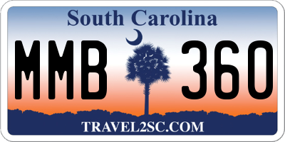 SC license plate MMB360