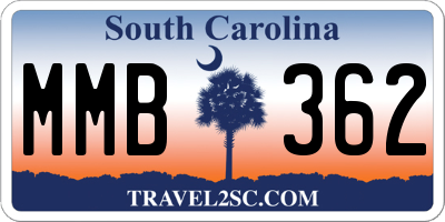 SC license plate MMB362