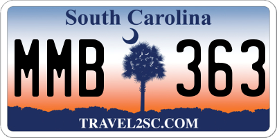 SC license plate MMB363
