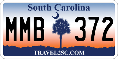 SC license plate MMB372