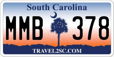 SC license plate MMB378