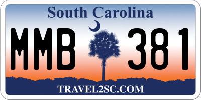 SC license plate MMB381