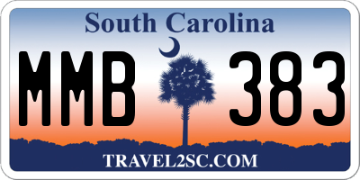 SC license plate MMB383