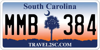 SC license plate MMB384