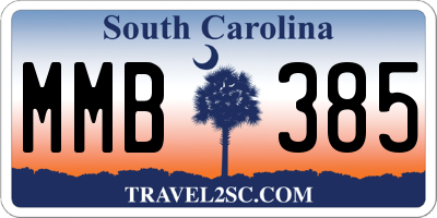 SC license plate MMB385