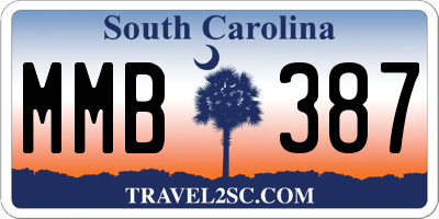 SC license plate MMB387