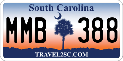 SC license plate MMB388