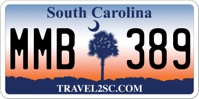 SC license plate MMB389