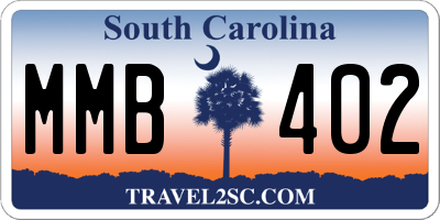 SC license plate MMB402
