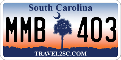 SC license plate MMB403