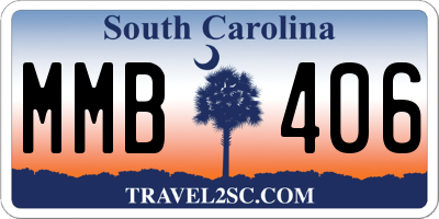SC license plate MMB406