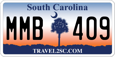 SC license plate MMB409