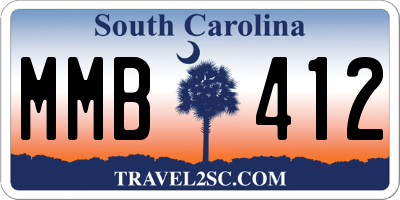 SC license plate MMB412