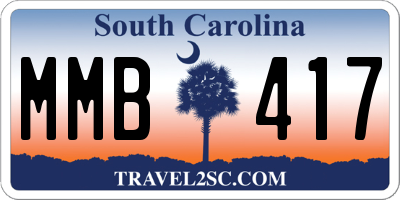 SC license plate MMB417