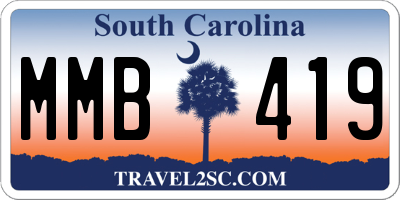 SC license plate MMB419