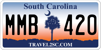 SC license plate MMB420