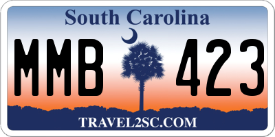 SC license plate MMB423