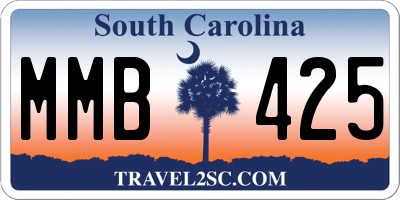 SC license plate MMB425