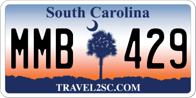 SC license plate MMB429
