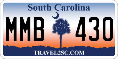 SC license plate MMB430
