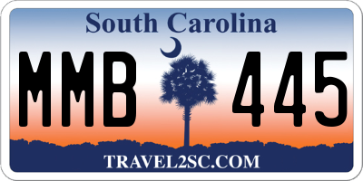 SC license plate MMB445