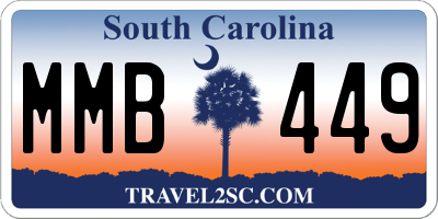 SC license plate MMB449