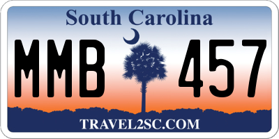 SC license plate MMB457