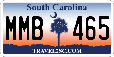 SC license plate MMB465