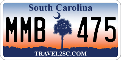 SC license plate MMB475