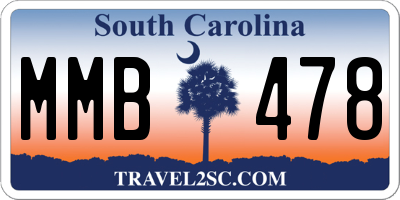 SC license plate MMB478