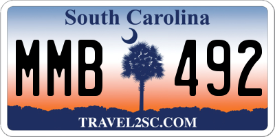 SC license plate MMB492