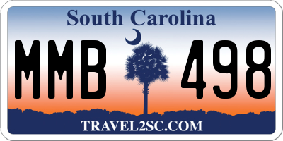 SC license plate MMB498