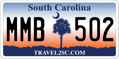 SC license plate MMB502