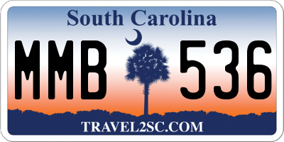 SC license plate MMB536