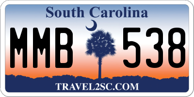 SC license plate MMB538