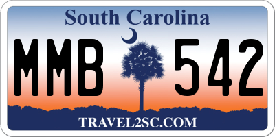 SC license plate MMB542